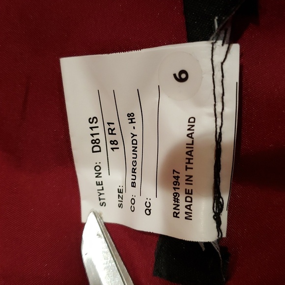 Alfred Sung New Burgundy Red Satin Sleeveless A-Line Gown Dress Size 18 #D811S - Picture 7 of 7